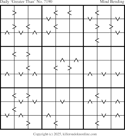 Greater Than Sudoku for  12/20/2025