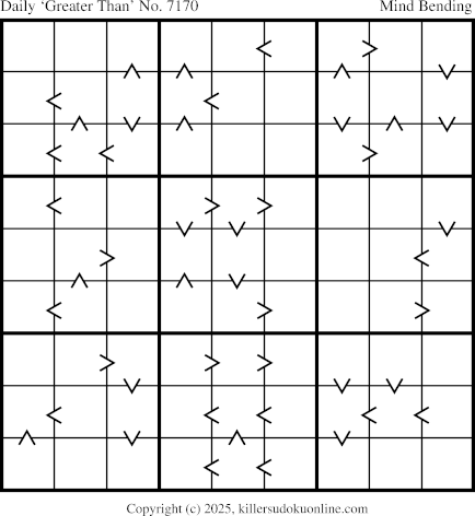 Greater Than Sudoku for  11/30/2025