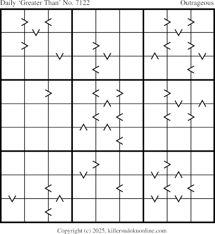 Greater Than Sudoku for  10/13/2025