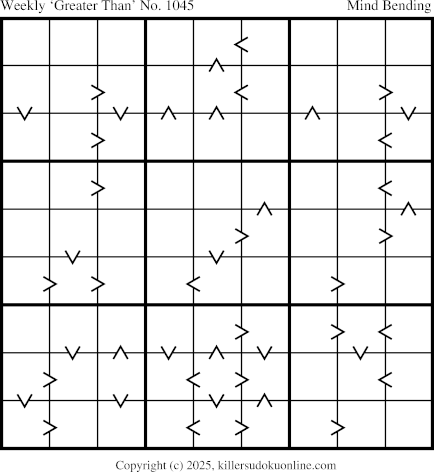 Greater Than Sudoku for the week starting 12/1/2025