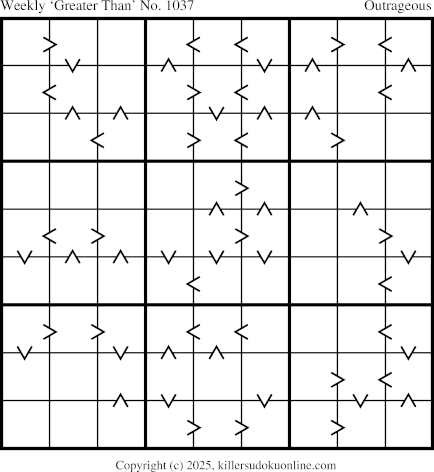 Greater Than Sudoku for the week starting 10/6/2025