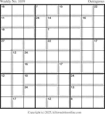 Killer Sudoku for the week starting 12/1/2025