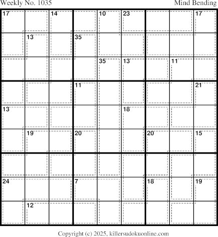 Killer Sudoku for the week starting 11/3/2025