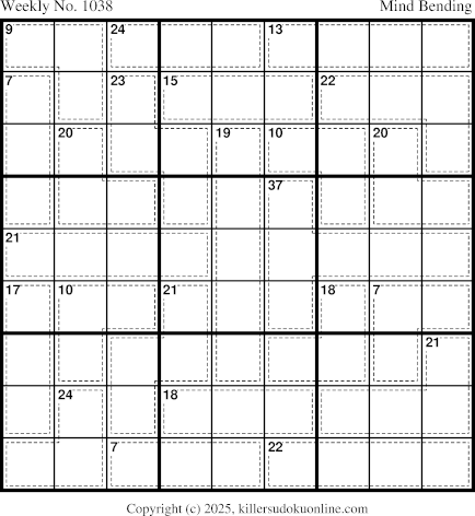 Killer Sudoku for 11/24/2025