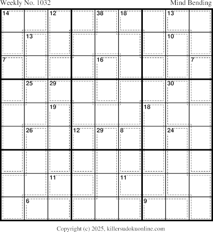 Killer Sudoku for the week starting 10/13/2025