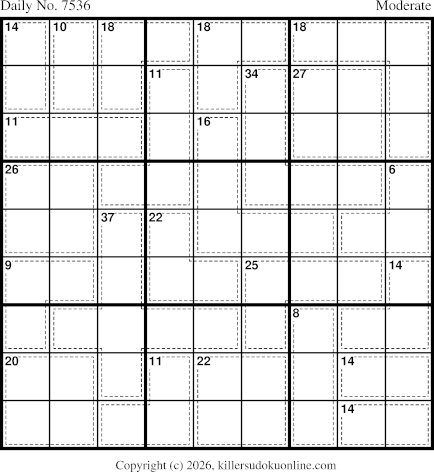 Killer Sudoku for 8/7/2026