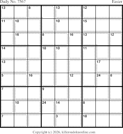 Killer Sudoku for 9/7/2026