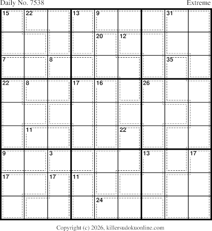 Killer Sudoku for 8/9/2026