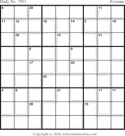 Killer Sudoku for 7/5/2026
