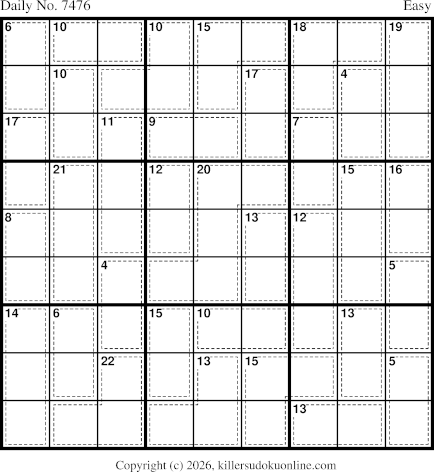 Killer Sudoku for 6/8/2026