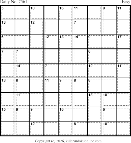 Killer Sudoku for 9/1/2026