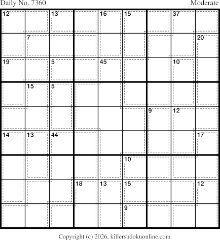Killer Sudoku for 2/12/2026