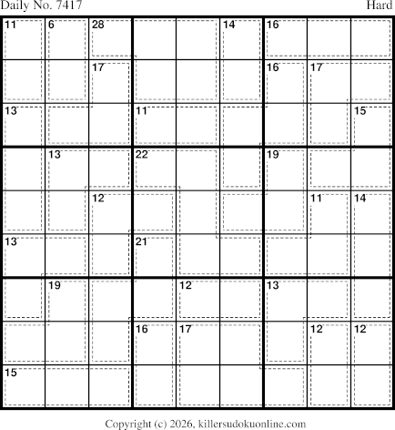 Killer Sudoku for 4/10/2026