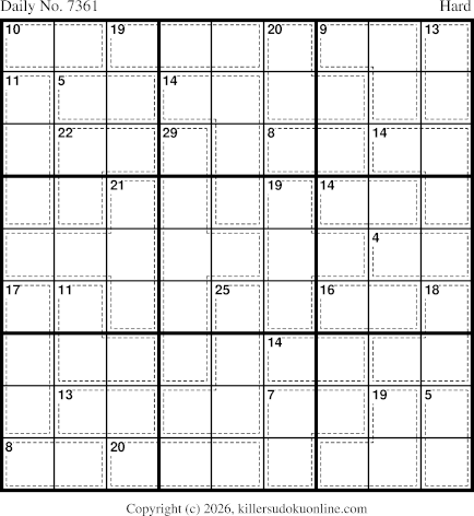 Killer Sudoku for 2/13/2026