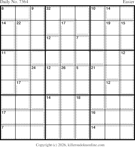 Killer Sudoku for 2/16/2026