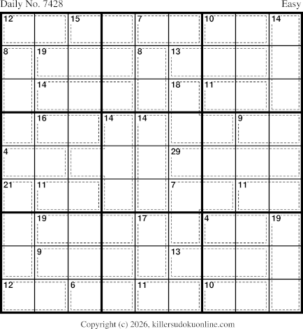 Killer Sudoku for 4/21/2026