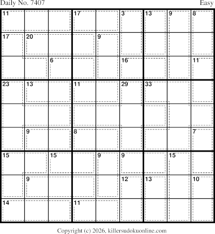 Killer Sudoku for 3/31/2026