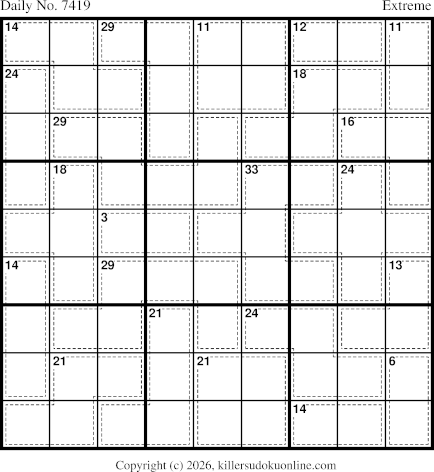 Killer Sudoku for 4/12/2026