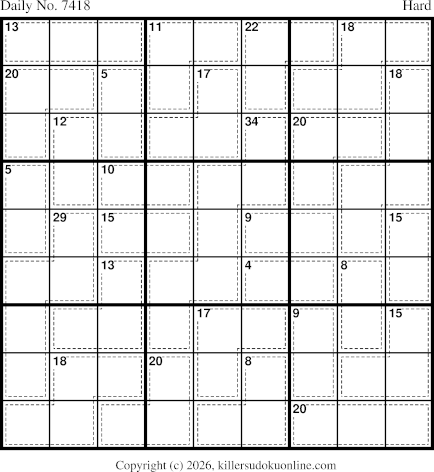Killer Sudoku for 4/11/2026