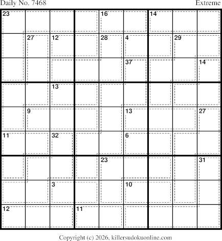 Killer Sudoku for 5/31/2026