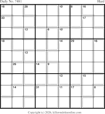 Killer Sudoku for 6/13/2026