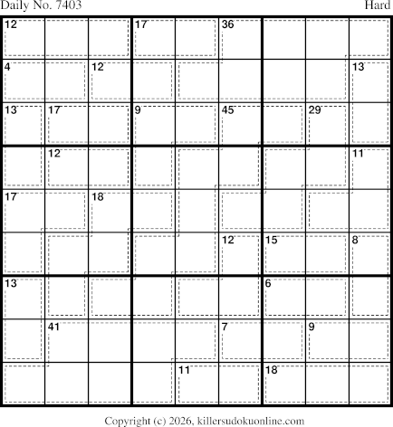 Killer Sudoku for 3/27/2026