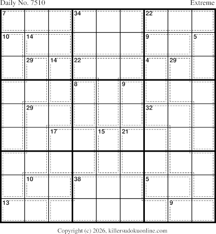 Killer Sudoku for 7/12/2026