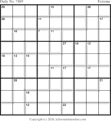 Killer Sudoku for 6/21/2026