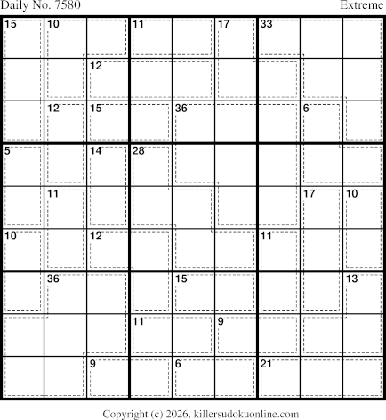 Killer Sudoku for 9/20/2026