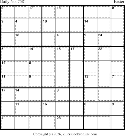 Killer Sudoku for 9/21/2026