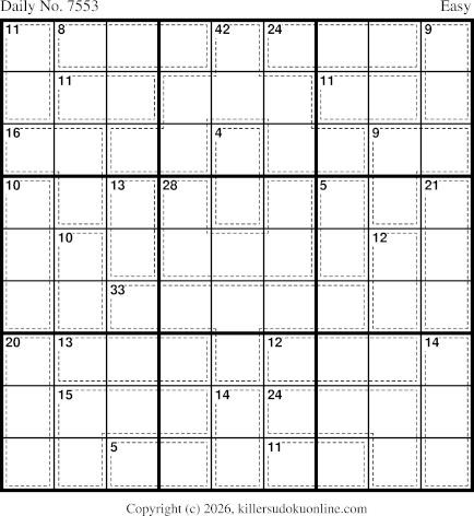 Killer Sudoku for 8/24/2026