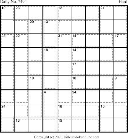 Killer Sudoku for 6/26/2026