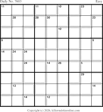 Killer Sudoku for 10/13/2026
