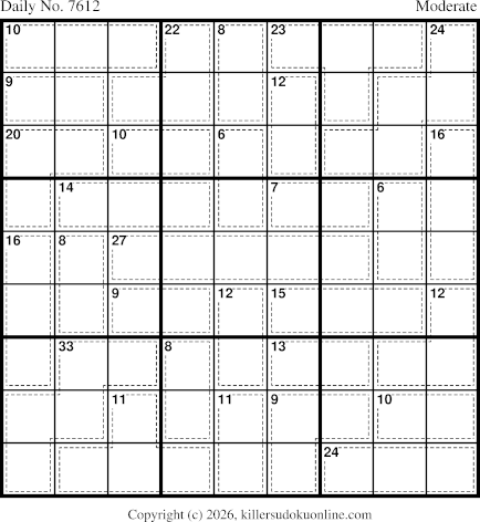 Killer Sudoku for 10/22/2026