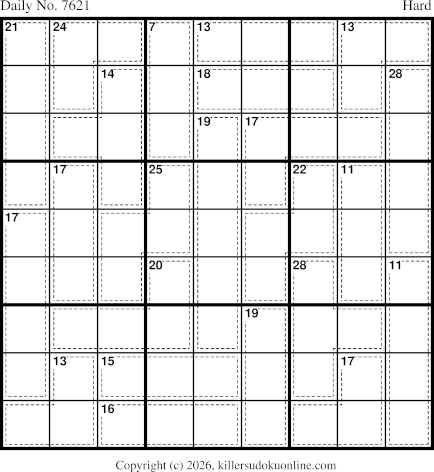 Killer Sudoku for 10/31/2026