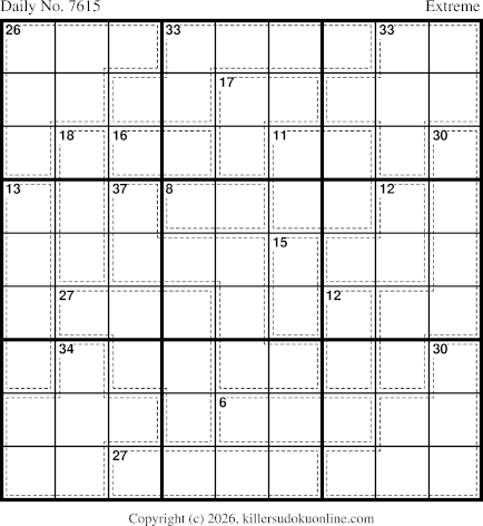 Killer Sudoku for 10/25/2026