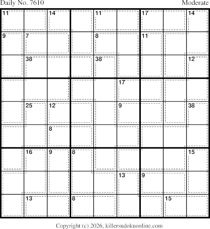 Killer Sudoku for 10/20/2026