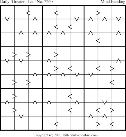 Greater Than Sudoku for  3/1/2026