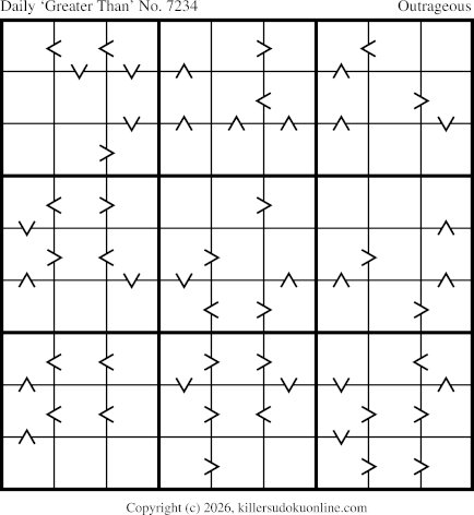 Greater Than Sudoku for  2/3/2026