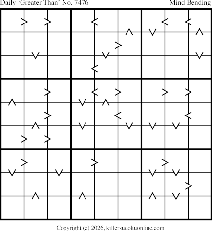 Greater Than Sudoku for  10/3/2026