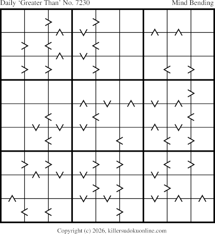 Greater Than Sudoku for  1/30/2026