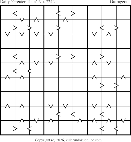 Greater Than Sudoku for  2/11/2026