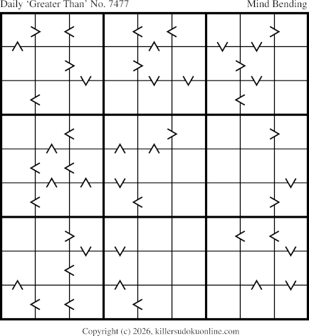 Greater Than Sudoku for  10/4/2026