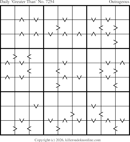 Greater Than Sudoku for  2/23/2026