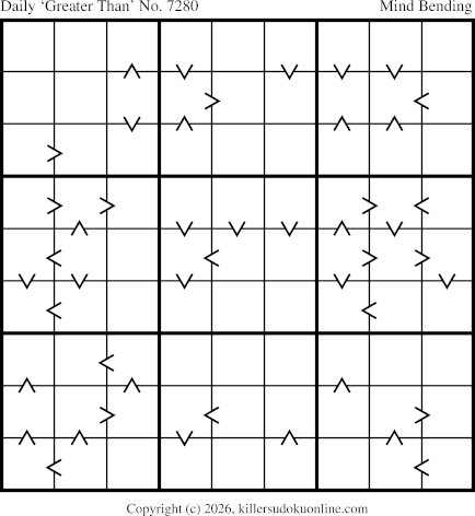 Greater Than Sudoku for  3/21/2026