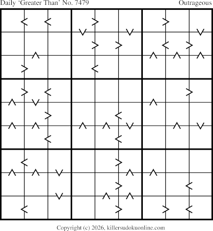 Greater Than Sudoku for  10/6/2026