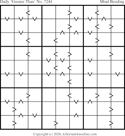 Greater Than Sudoku for  2/13/2026