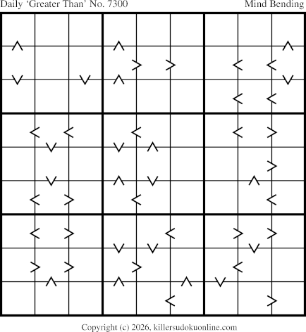 Greater Than Sudoku for  4/10/2026