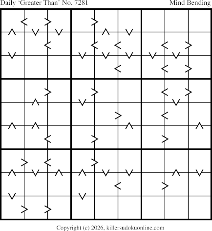 Greater Than Sudoku for  3/22/2026