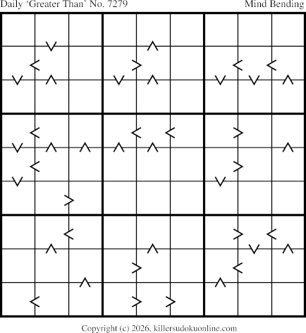 Greater Than Sudoku for  3/20/2026